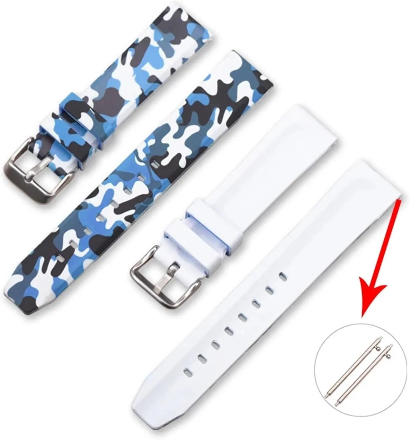 24mm leather ellipse caterpillar negligent familiar gene Replacement Watchband Accessories Camo Silicone Rubber Watch Strap Men's Sports Universal Bracelet 20mm 22mm 