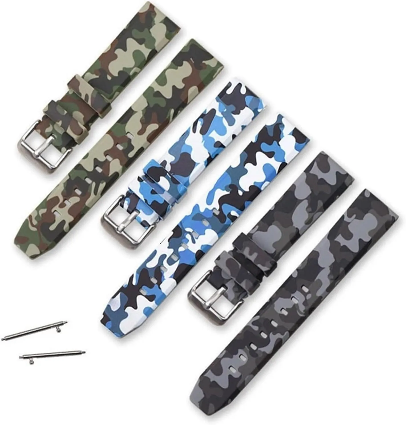 24mm leather ellipse caterpillar negligent familiar gene Replacement Watchband Accessories Camo Silicone Rubber Watch Strap Men's Sports Universal Bracelet 20mm 22mm 