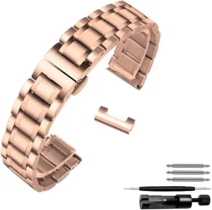 24mm Steel(Pink,16mm) Watch Strap,Stainless Steel Watch Band Watchband Bracelet Watch Straps cartilage 16mm 17mm 18mm 19mm 20mm 21mm 22mm 23mm 