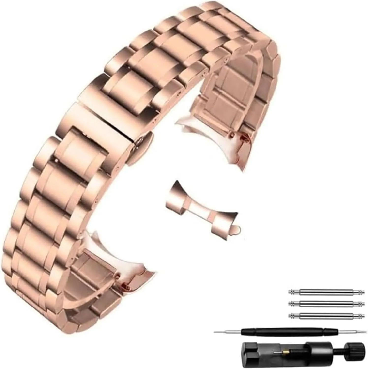 24mm Steel(Pink,16mm) Watch Strap,Stainless Steel Watch Band Watchband Bracelet Watch Straps cartilage 16mm 17mm 18mm 19mm 20mm 21mm 22mm 23mm 