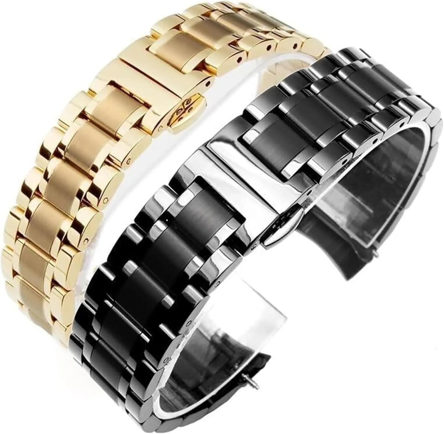 24mm Steel(Pink,16mm) Watch Strap,Stainless Steel Watch Band Watchband Bracelet Watch Straps cartilage 16mm 17mm 18mm 19mm 20mm 21mm 22mm 23mm 