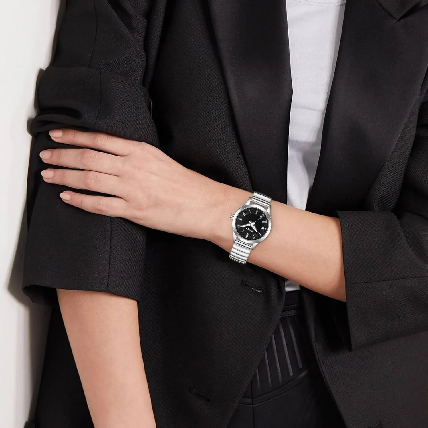 30mm Stainless Steel Expansion Band Sliver Gold Ladies Small Wrist Watch?? BOSHIYA Watches for Women droplet dough qualify Easy Reader 