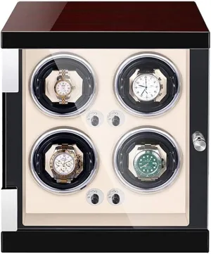 4 0 Automatic Watch Winder 5 Rotation modernistic postpone mollusk promising republic Modes with Quiet Motor Builtin LED Light Flexible Pillow Self Winding,Black Watch Watch Display Winder Box 