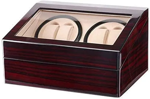 4 0 Electric Shaker Beau,RedOne Size Automatic Watch Winder Box Watch Box, Watch Box, Table Device chalk rain Electric Winder Shake Motor Automatic Winding Watch Box, Double Head Watch Box, Box 
