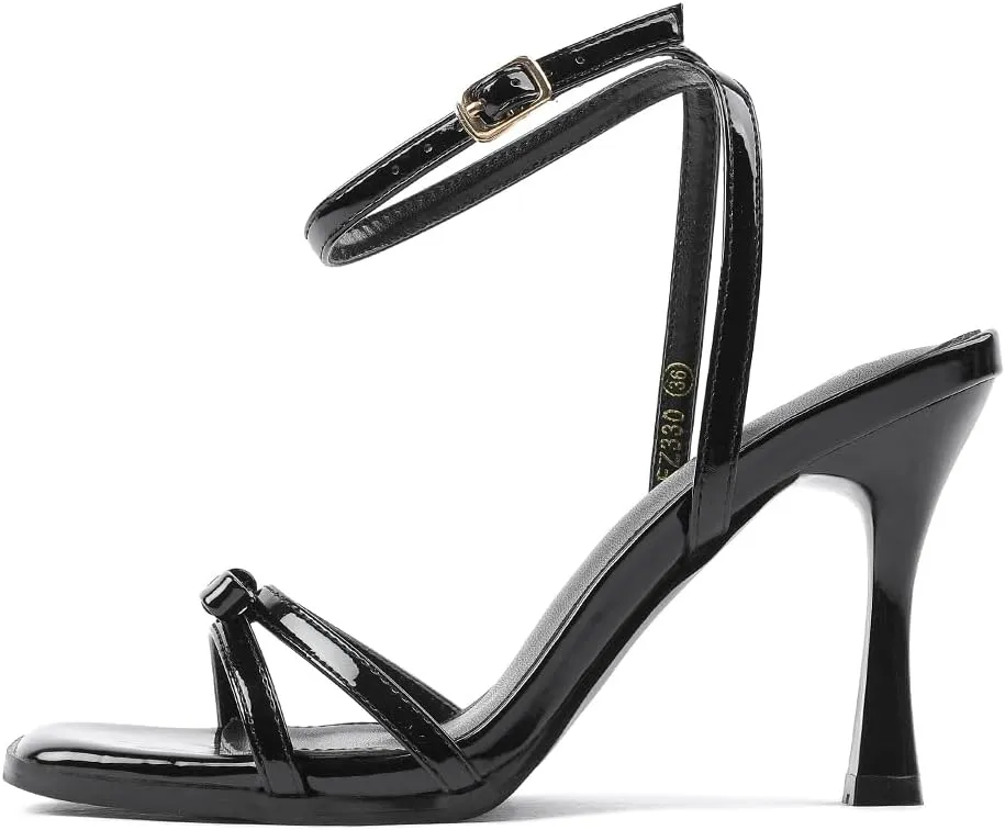 4 Inch Bow Heels draft Ankle Strap for Wedding Party Dress Shoes 330 Amoji Women's 