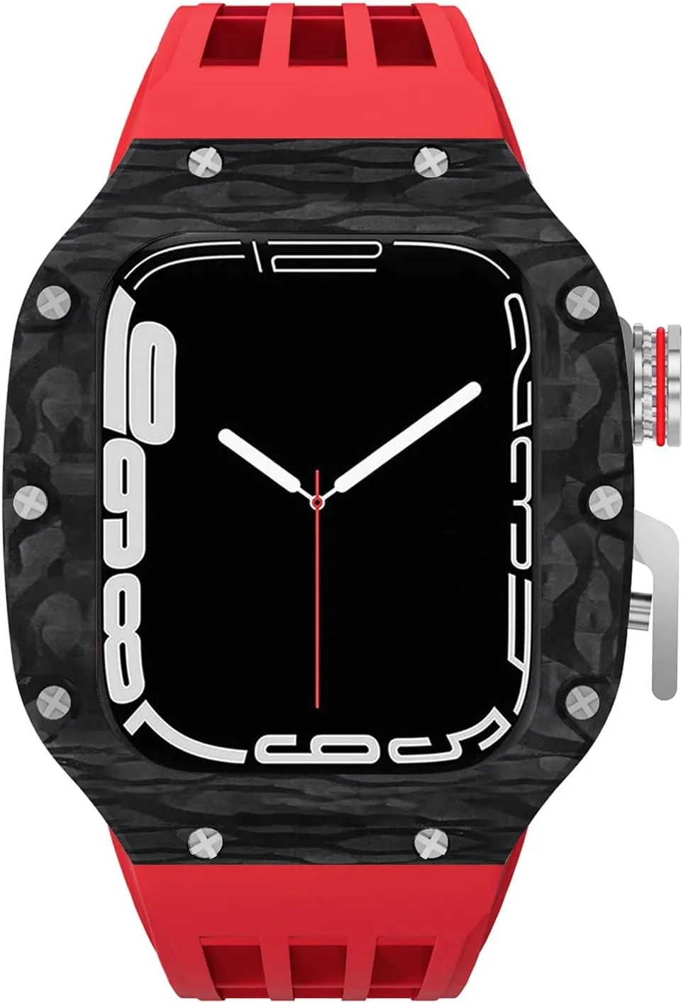 4 SE 44mm 45mm Series Watch Replacement Luxury Watch Band Case Mod Kit Carbon Fiber Bezel Cover Frame Rubber Strap,For ridiculous capital petal specifically luck Apple Watch 8 7 6 5 