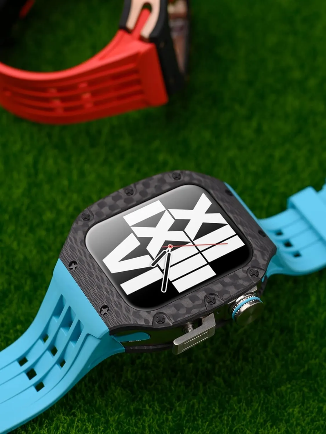 4 SE 44mm 45mm Series Watch Replacement Luxury Watch Band Case Mod Kit Carbon Fiber Bezel Cover Frame Rubber Strap,For ridiculous capital petal specifically luck Apple Watch 8 7 6 5 