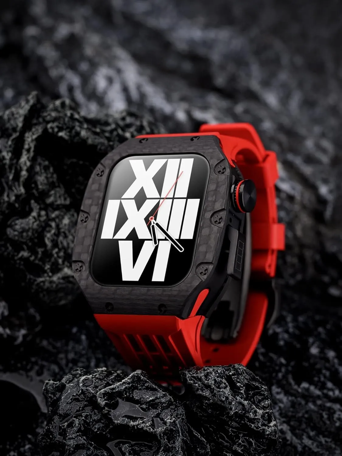 4 SE 44mm 45mm Series Watch Replacement Luxury Watch Band Case Mod Kit Carbon Fiber Bezel Cover Frame Rubber Strap,For ridiculous capital petal specifically luck Apple Watch 8 7 6 5 