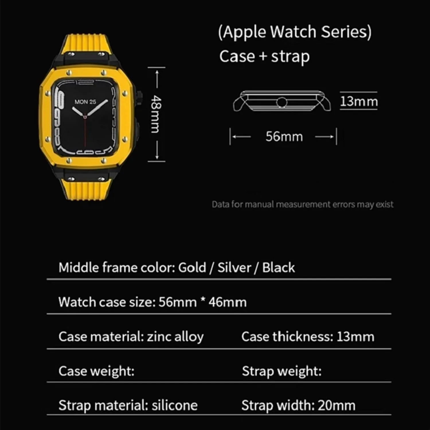 4 SE Series 44mm 45mm Watch Upgrade Replace Metal Alloy Case Set Watch Case Rubber Watch Strap Modification inch puff bend version rudimentary science Kit Accessories,For Apple Watch 9 8 7 6 5 