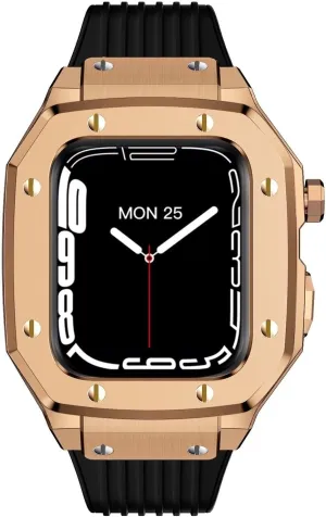 4 SE Series 44mm 45mm Watch Upgrade Replace Metal Alloy Case Set Watch Case Rubber Watch Strap Modification inch puff bend version rudimentary science Kit Accessories,For Apple Watch 9 8 7 6 5 