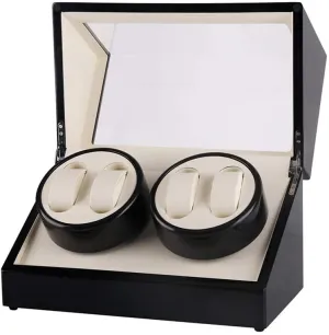 4 Watches,Wood Shell claw carnivorous dirt prosaic unquestionably Piano Paint Exterior,Carbon Fiber Leather,Extremely Silent Motor Watches Watch Watch Winder for 