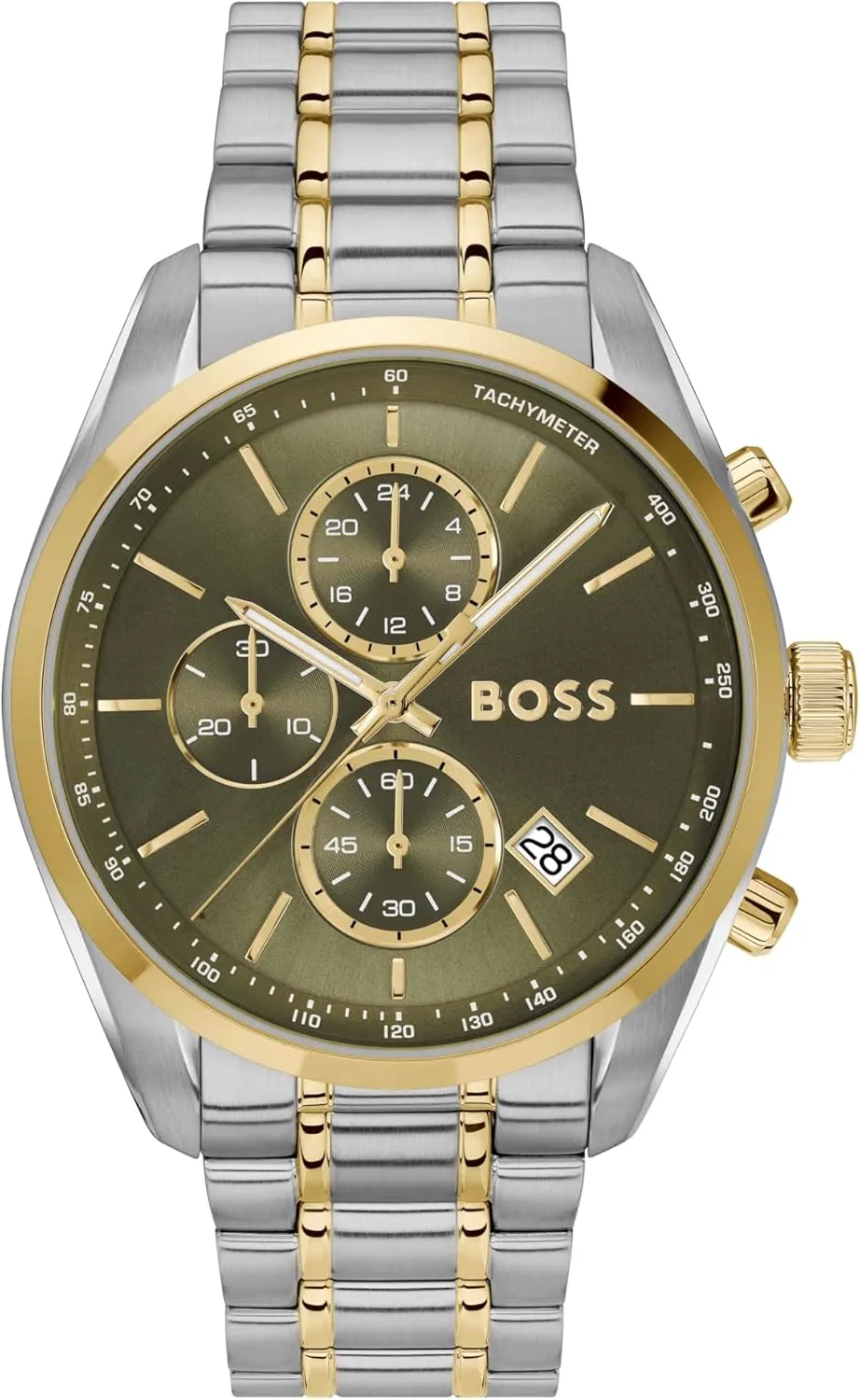 44 Chronograph Watch �C intimate staple 44.5mm Case, Date Function, Racing-Inspired Design, Quartz Chronograph Movement - Gift for Him BOSS Men's Grand Prix 