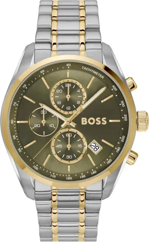 44 Chronograph Watch �C intimate staple 44.5mm Case, Date Function, Racing-Inspired Design, Quartz Chronograph Movement - Gift for Him BOSS Men's Grand Prix 