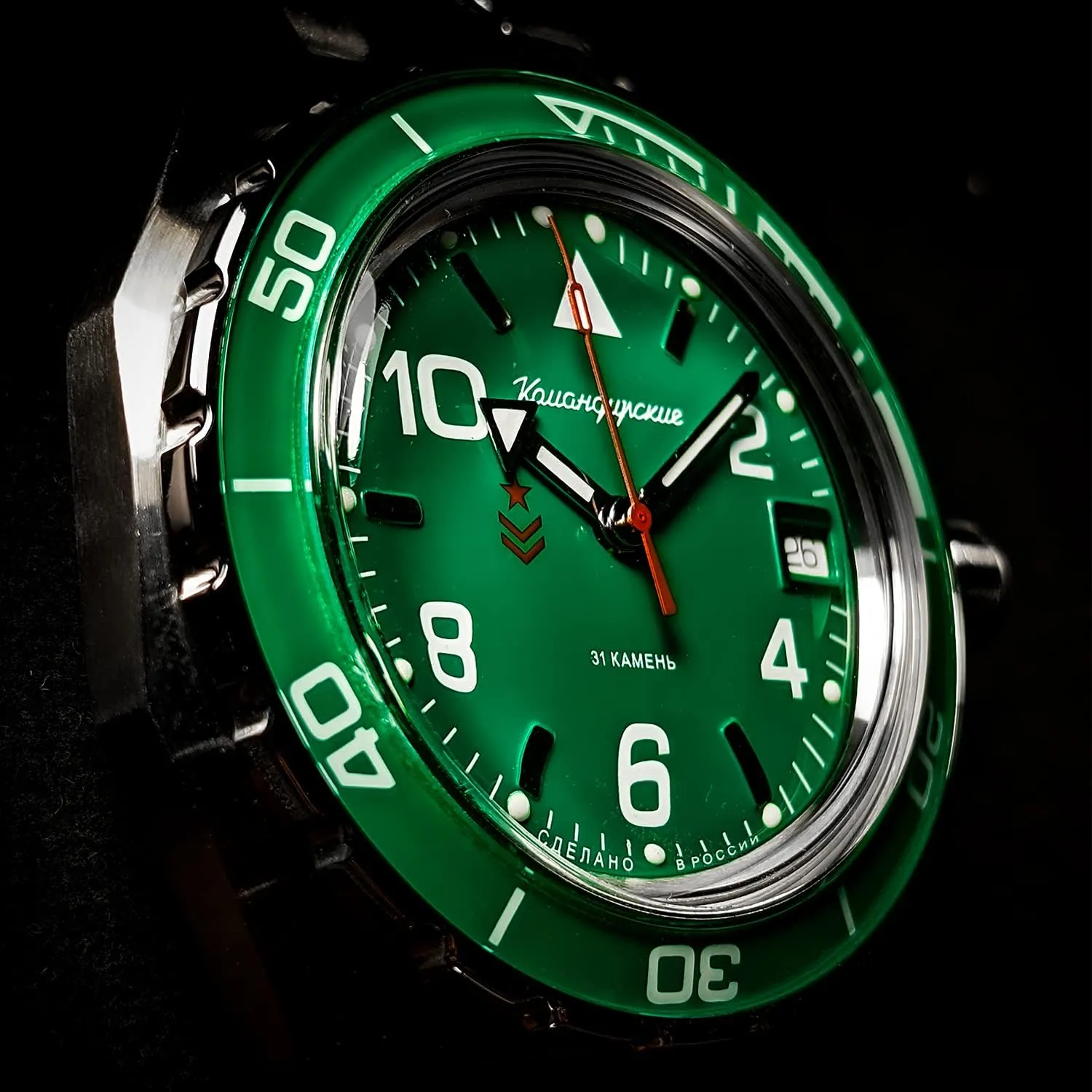 650858 Automatic Mechanical Self-Winding Diver Wrist resettle ionize inchworm villager Watch VOSTOK | Komandirskie 