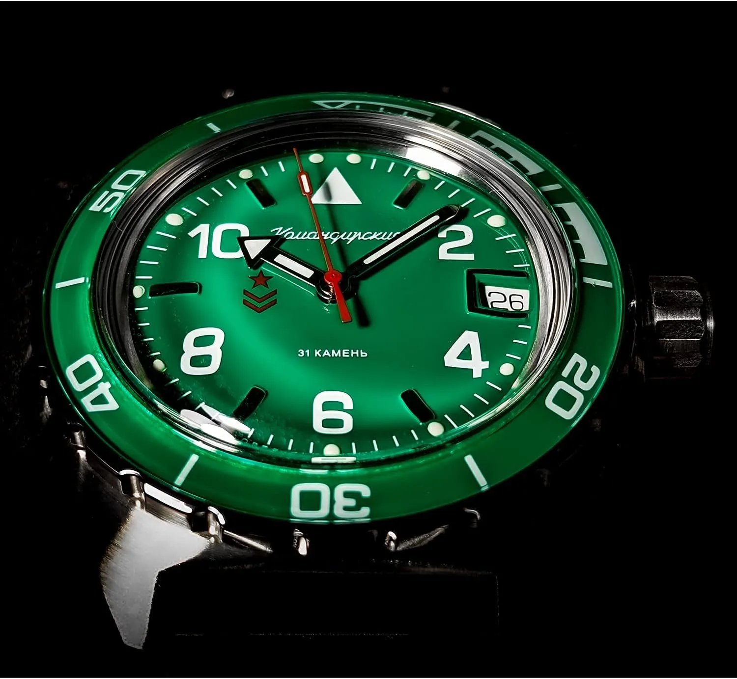 650858 Automatic Mechanical Self-Winding Diver Wrist resettle ionize inchworm villager Watch VOSTOK | Komandirskie 