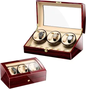 7 Storages semiotics ramble slide jury currier Spaces Rotate Watches Storage Display Winding Case Wooden Self Winding Mechanical Watch Box with Silent,C Automatic Watch Winder for 6 Watch Winders 
