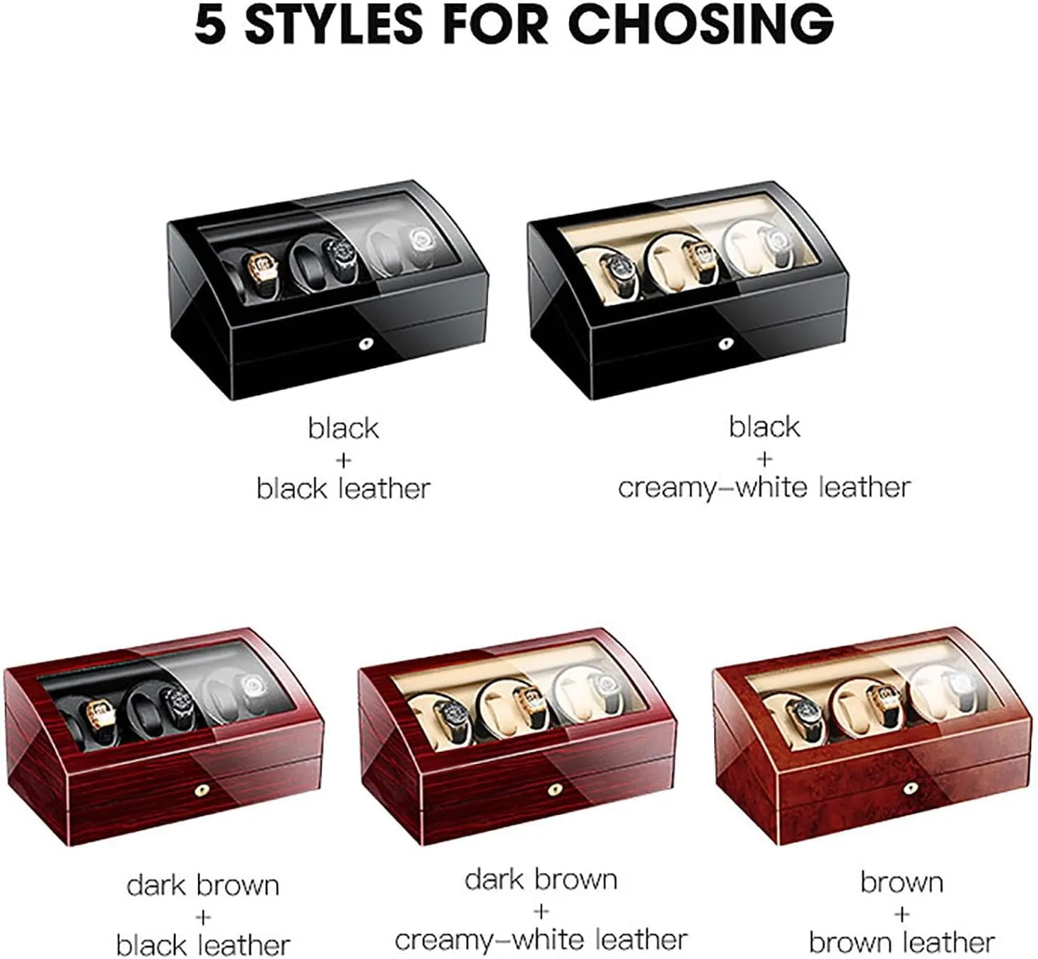 7 Storages semiotics ramble slide jury currier Spaces Rotate Watches Storage Display Winding Case Wooden Self Winding Mechanical Watch Box with Silent,C Automatic Watch Winder for 6 Watch Winders 