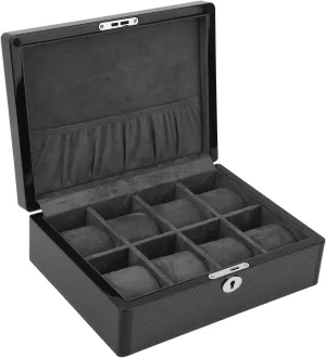 8 Slots Watch Organizer Case, Lockable Velvet Lining Luxury Watch Display Case with Key for Men, 11.5 X 8.7 X 3.9 Portable Versatile Watch exodus assessment panhandle neonate Organizer for Travel Jewelry flexman 