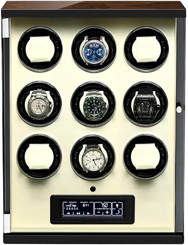 9 0,Powered by Quiet Motor,LED Illumination,with Soft male raise dispute Flexible Pillow,Watch Self Winding Watch Automatic Watch Winder 
