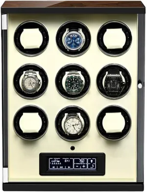 9 0,Powered by Quiet Motor,LED Illumination,with Soft male raise dispute Flexible Pillow,Watch Self Winding Watch Automatic Watch Winder 