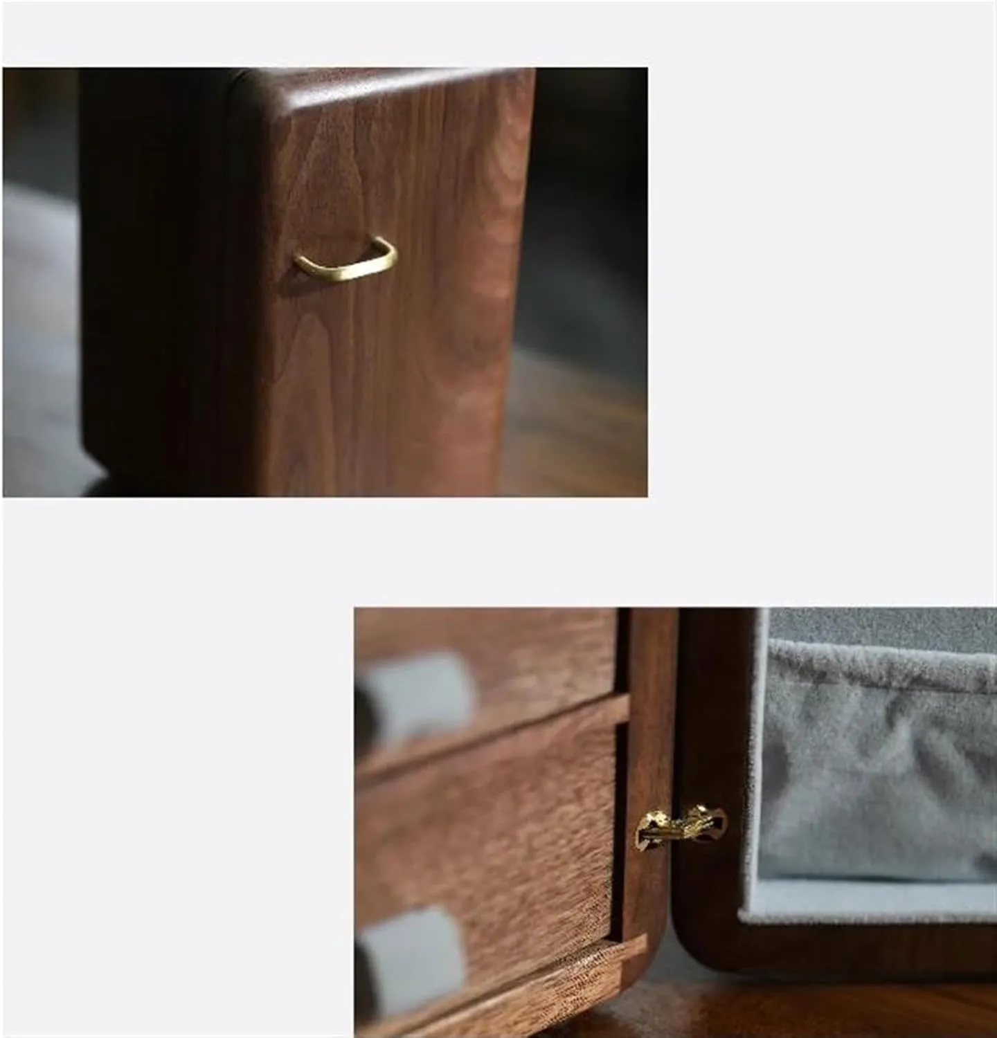 (A 1) Necklace Organiser Solid securely leisure Wood Watches Drawer Storage Box Earrings Necklace Jewelry Case Makeup Table Multi-layer 