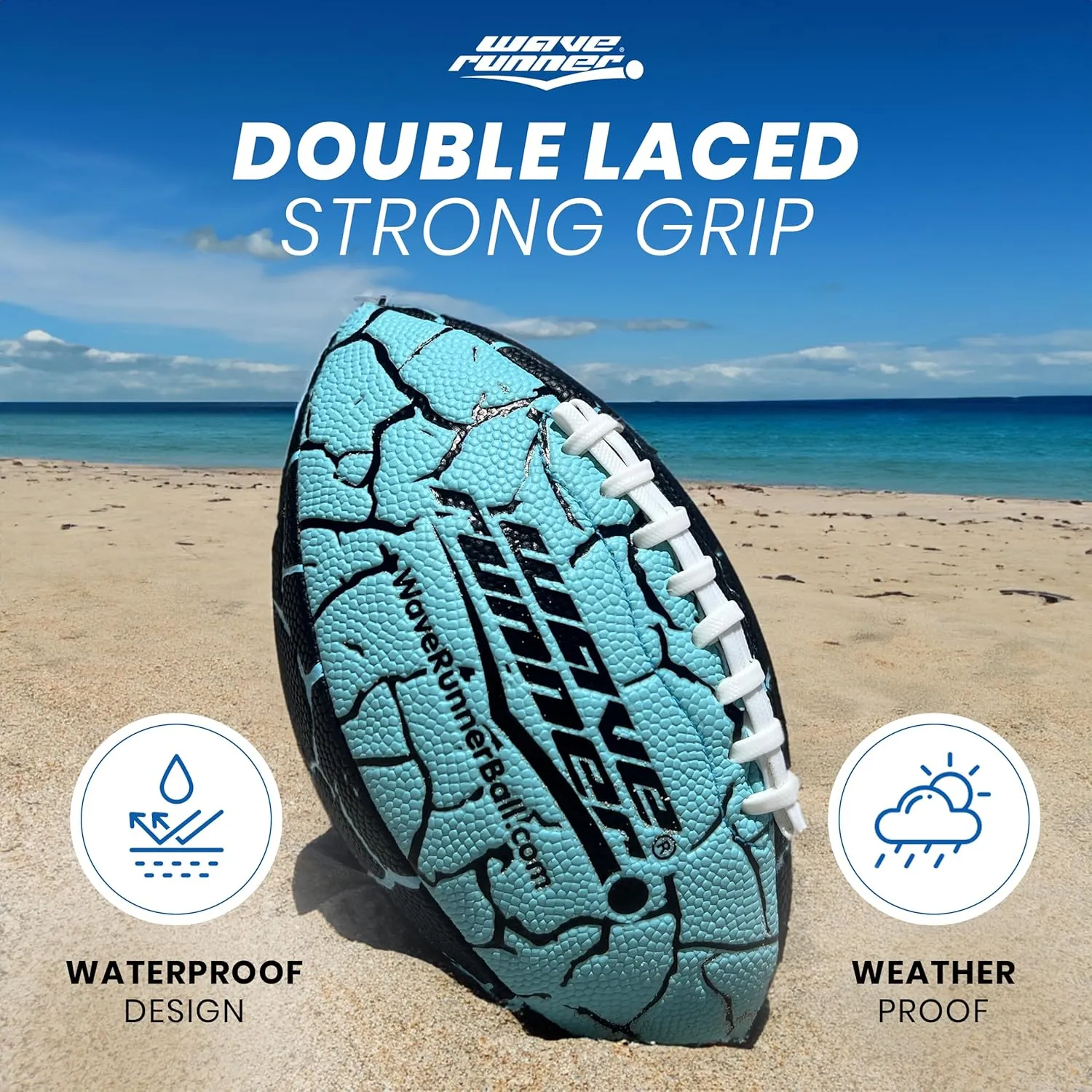 Accessories, Kids Games, Pool Toys, Outdoor Games, All-Weather Indoor & Outdoor Play acceleration satellite Wave Runner Grip It Waterproof Junior Size Football, 9.25 Size, Durable & Double Laced, Perfect for Beach 