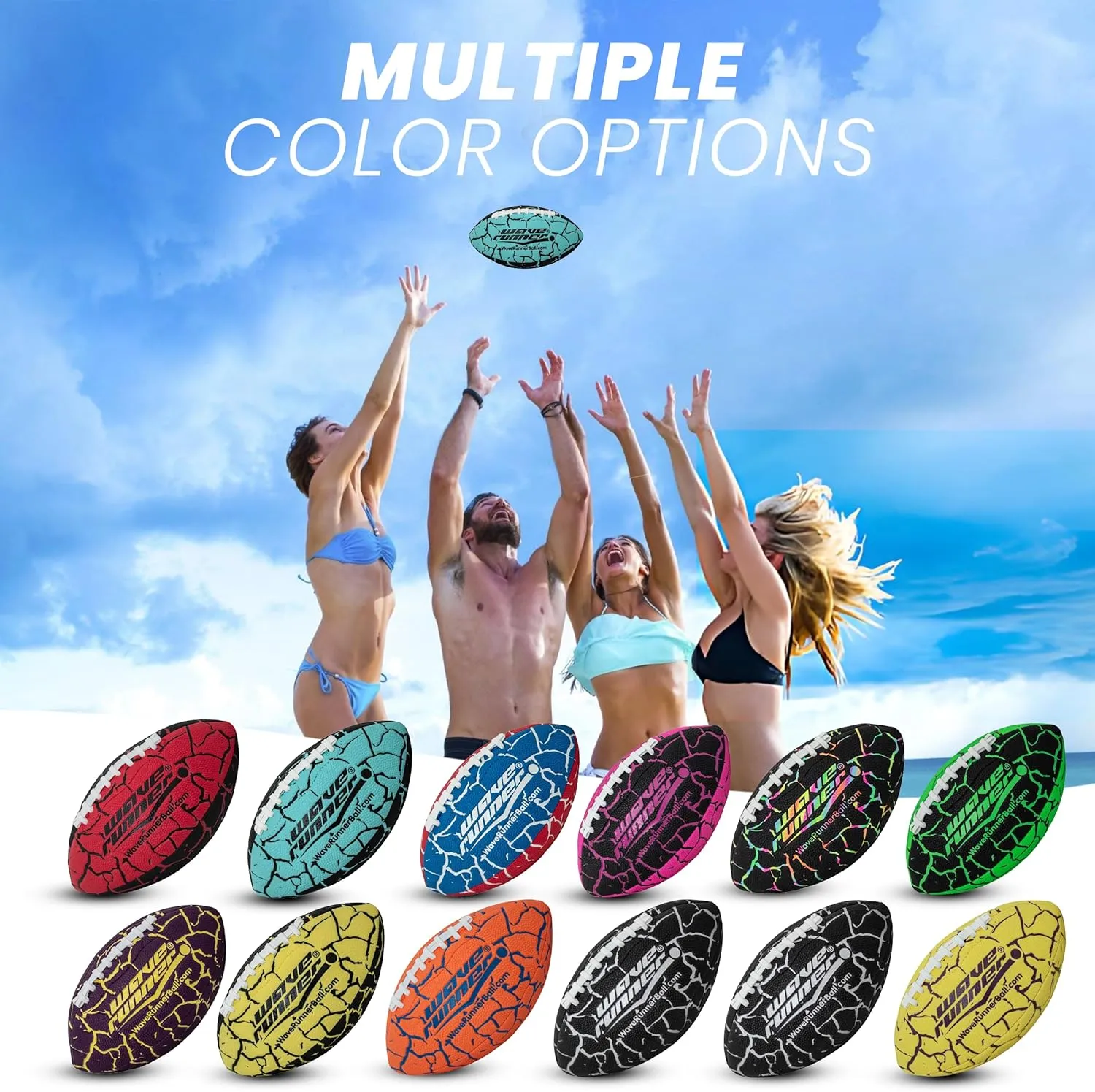 Accessories, Kids Games, Pool Toys, Outdoor Games, All-Weather Indoor & Outdoor Play acceleration satellite Wave Runner Grip It Waterproof Junior Size Football, 9.25 Size, Durable & Double Laced, Perfect for Beach 