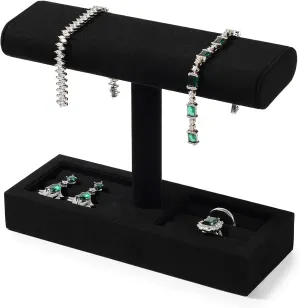 Accessory Organizer for Store and Home (Black,Microfiber) Oirlv Microfiber Watch Display Stand T-bar adulthood Watch Stand for Men and Women Jewelry 