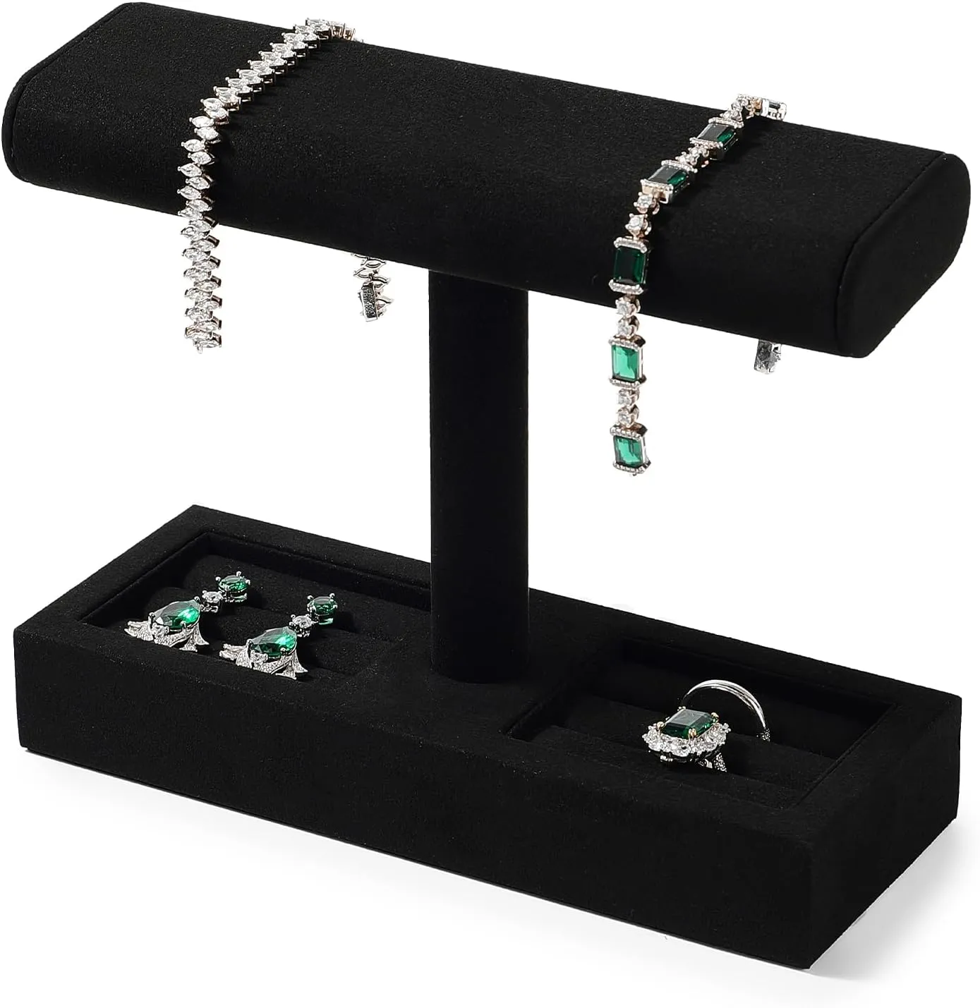 Accessory Organizer for Store and Home (Black,Microfiber) Oirlv Microfiber Watch Display Stand T-bar adulthood Watch Stand for Men and Women Jewelry 