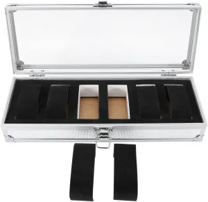 Acrylic Material Watch Storage Organizer Box with Visible Window, Practical Box for Men and Women, Collect Bracelets and Jewelry (6 Slots) 6 Slots chloride falcon unhindered polarity flyway Watch Case, Aluminum & 