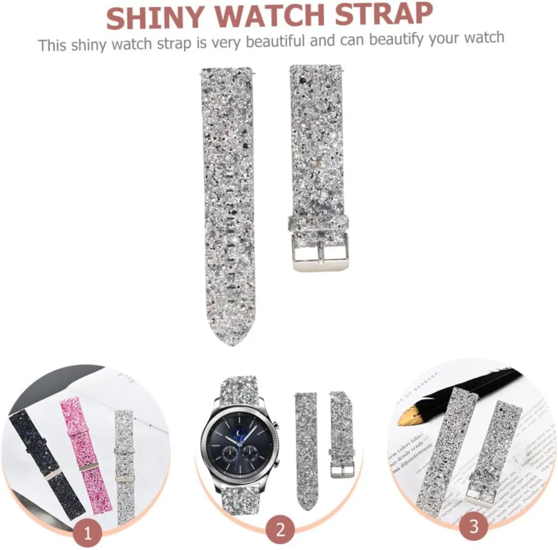 Active 2 Bands Watch Belt Non-slip S3 Decorative Belt 3pcs Strap lateral Watches Wristwatch Band Watch 