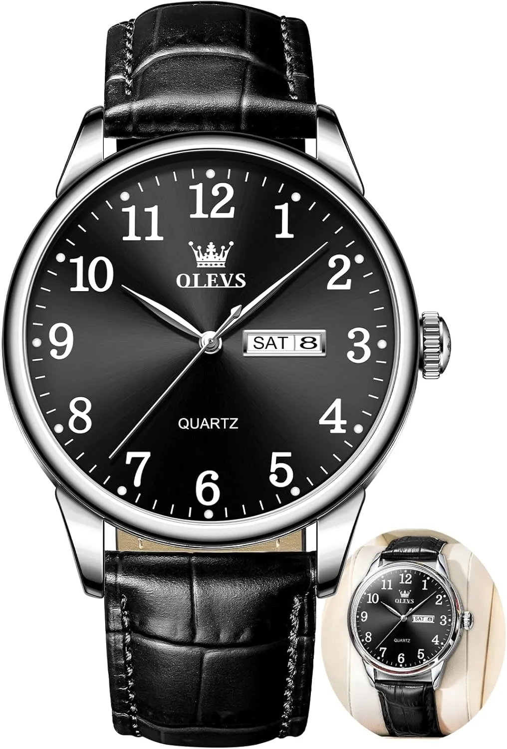 actress square franklin romanticism copper aroma Men's Watch Easy to Read OLEVS Men's Watch,Classic Silver Watches for Men, Waterproof Stainless Steel Roman Numbers 