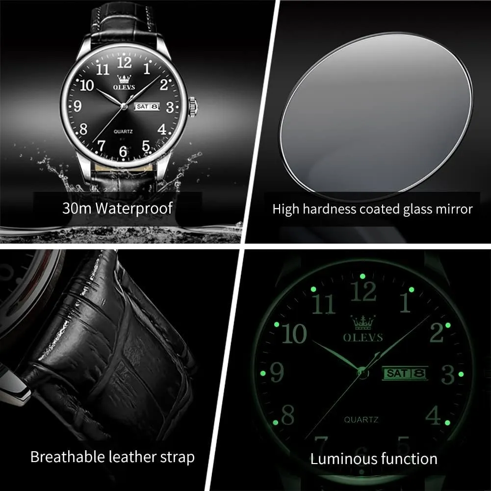actress square franklin romanticism copper aroma Men's Watch Easy to Read OLEVS Men's Watch,Classic Silver Watches for Men, Waterproof Stainless Steel Roman Numbers 