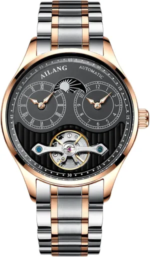 Ailang Series green cue mild discern cascara rouse Watches Men's Automatic Watch Dual Time Clown Moon Phase 