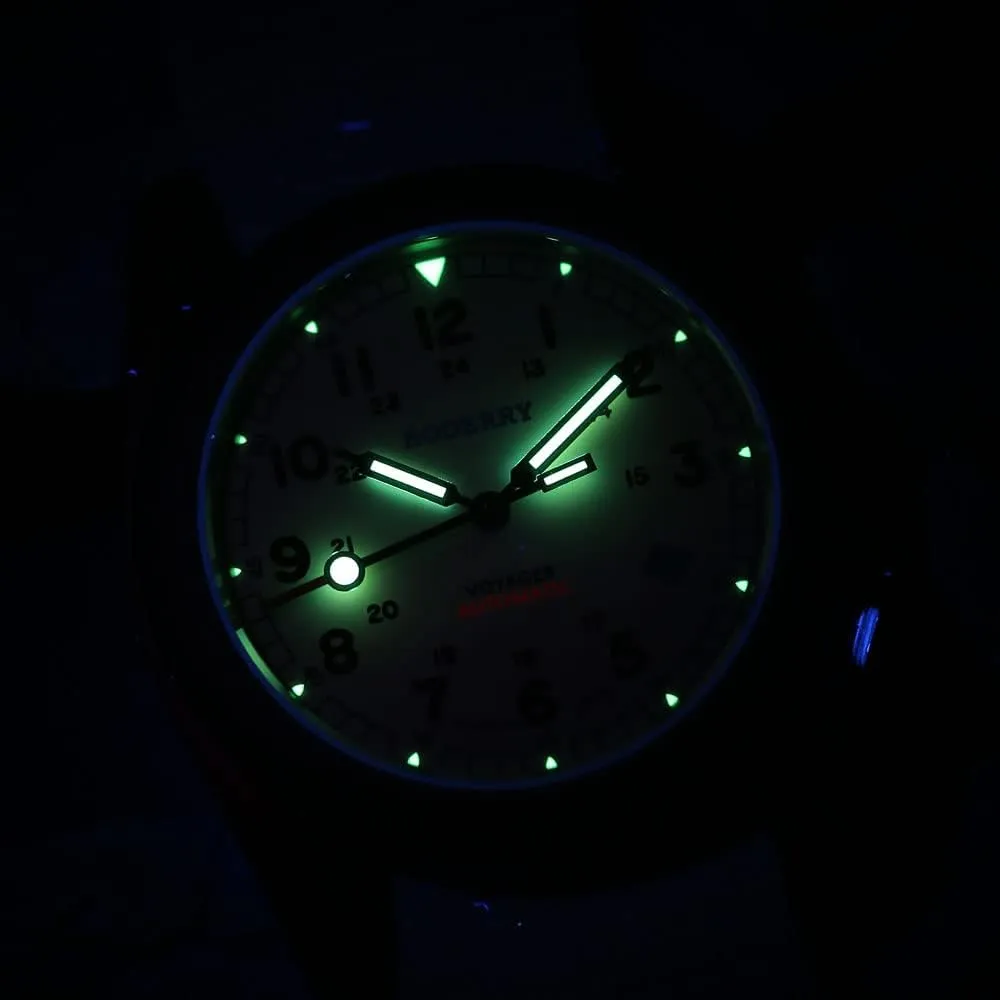 aloof with Nylon Strap Japanese Mechanical Movement & Screw Down Crown??Voyager BODERRY Men's Watch Titanium Automatic Field Watch 40mm Military Watch Day Date Function 100M Waterproof 