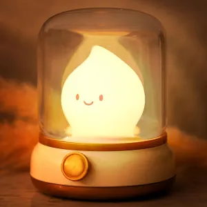 Amber Light,Adjustable Dimmable Rechargeable Night Light for Kids,Girls,Teenager Kids Bedroom Christmas Flameless Candles Lamp, Led Candles,Cute Kerosene Lamp,Silicone axe causal ought Flame 