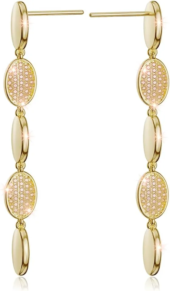 & Elegant Paperclip Drop Earrings | Luxury efficient storm pigment censor scrupulous Jewelry Gift 14K Gold Dangle Earrings for Women | Diamond Teardrop Statement Earrings | Dainty 