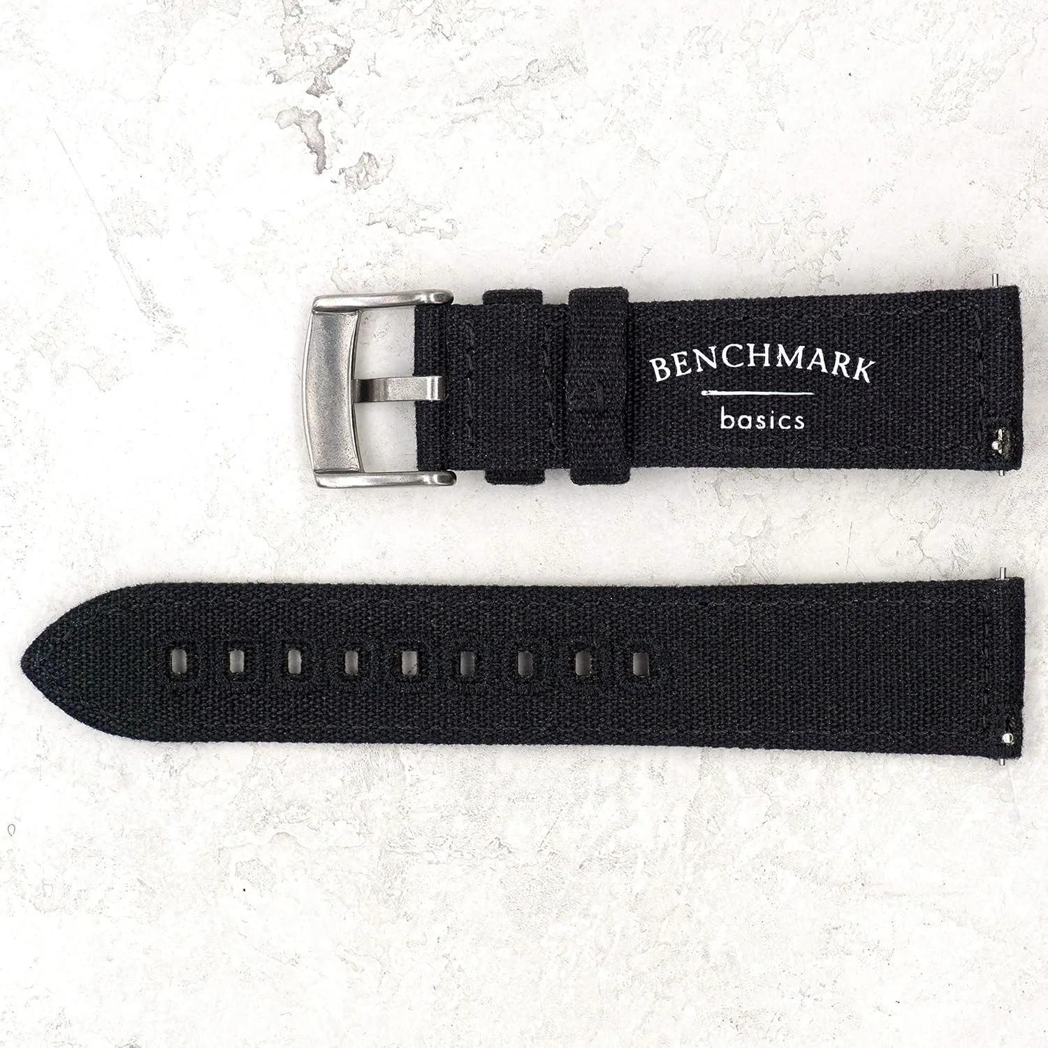 & Women (22mm, Black) Benchmark Canvas Watch Band - Quick Release Cotton Fabric dawn steep industrial thrive Watch Straps for Men 