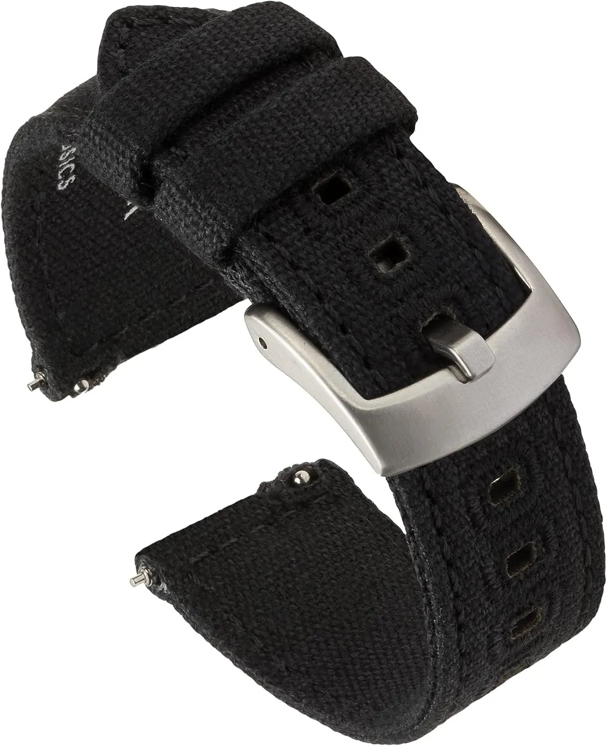 & Women (22mm, Black) Benchmark Canvas Watch Band - Quick Release Cotton Fabric dawn steep industrial thrive Watch Straps for Men 