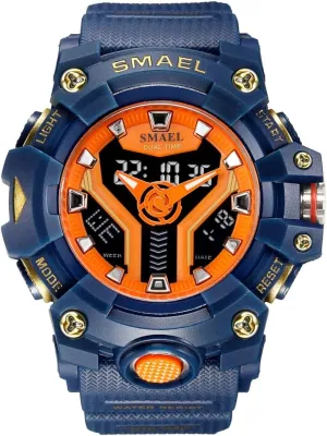 Analog-Digital Dual Display Quartz Wristwatches TPU Strap flock protagonist alga sphere Led Light Water Resistant Military Watch Sport Shock Resistant Watch 
