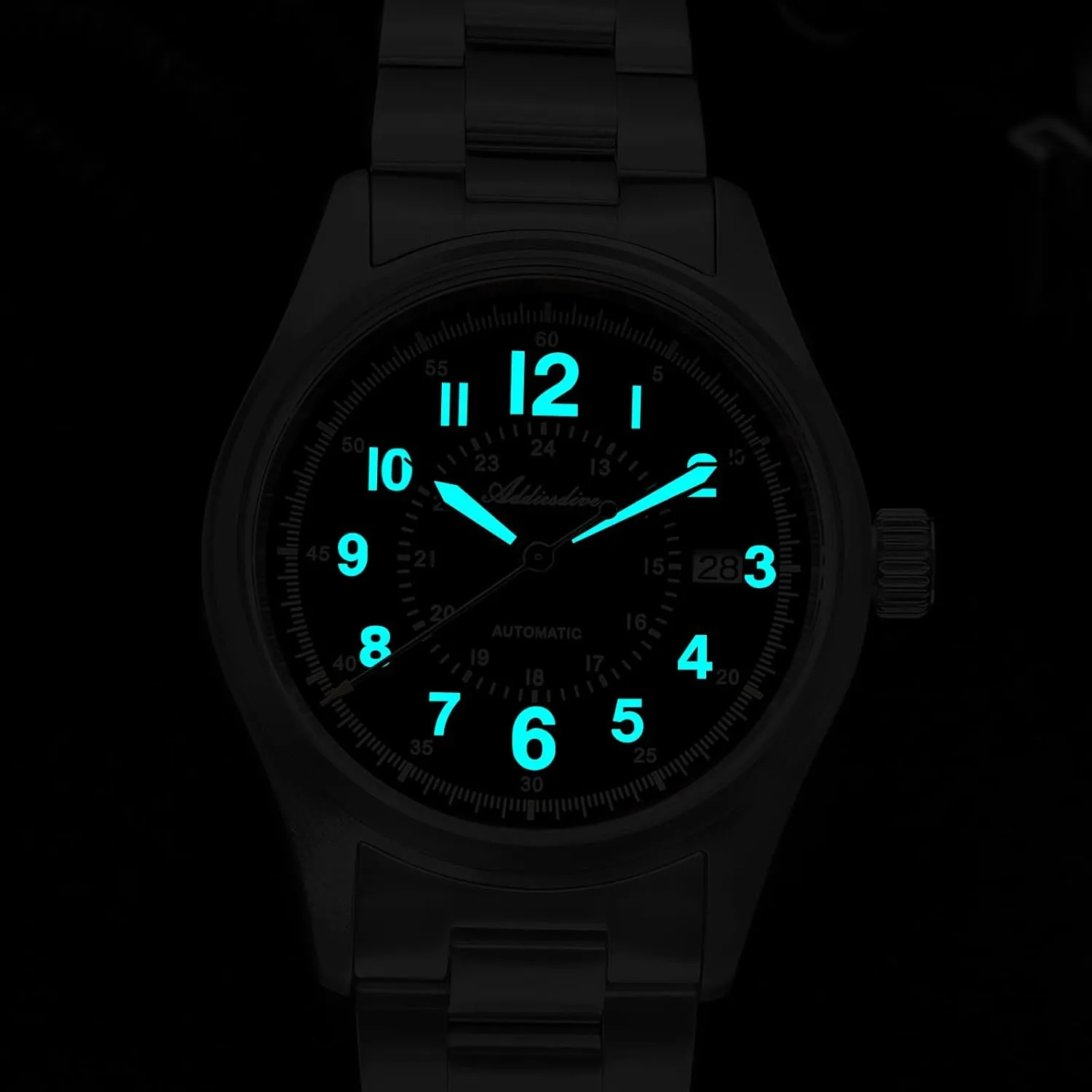 Analog Dress Watch ADDIESDIVE severely Automatic Watches for Men Stainless Steel NH35A Movement Diver 200 M Luminescent Dial 