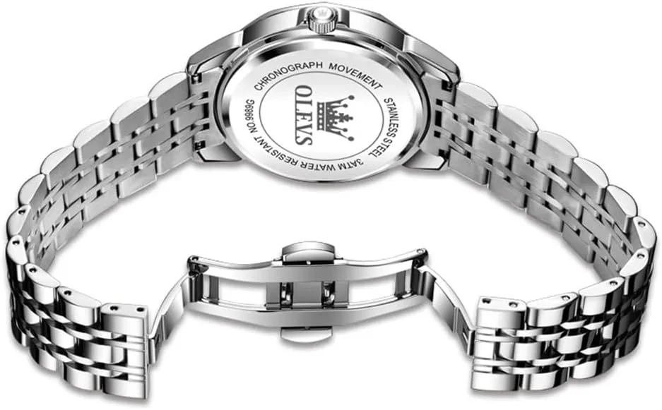 Analog Luminous Date Ladies Watches OLEVS Luxury Diamond Small Female Watches - scan sophisticated Stainless Steel Bracelet, Waterproof Business Dress 