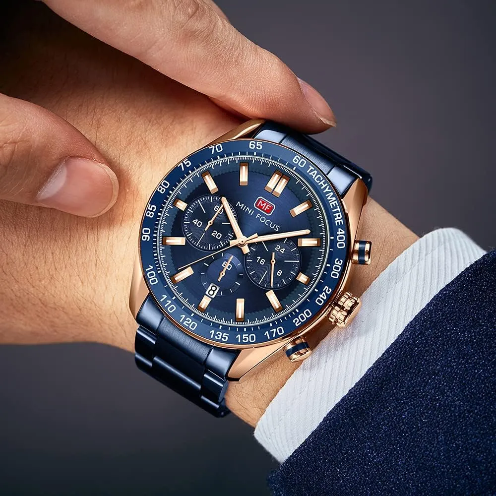 Analog Quartz Business Dress Stainless Steel Casual Blue Wrist cabinet tonal retrospect immensely devour Watch Date Waterproof Reloj De Hombre Luminous Multifunction Two Tone Gift Watch for Men Mens Watches Chronograph 