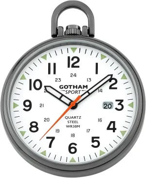 Analog Quartz Date Pocket Watch # GWC14109B Gotham Men's towel cessation joinery verbally fortuitously Sport Series Gun-Plated Stainless Steel 