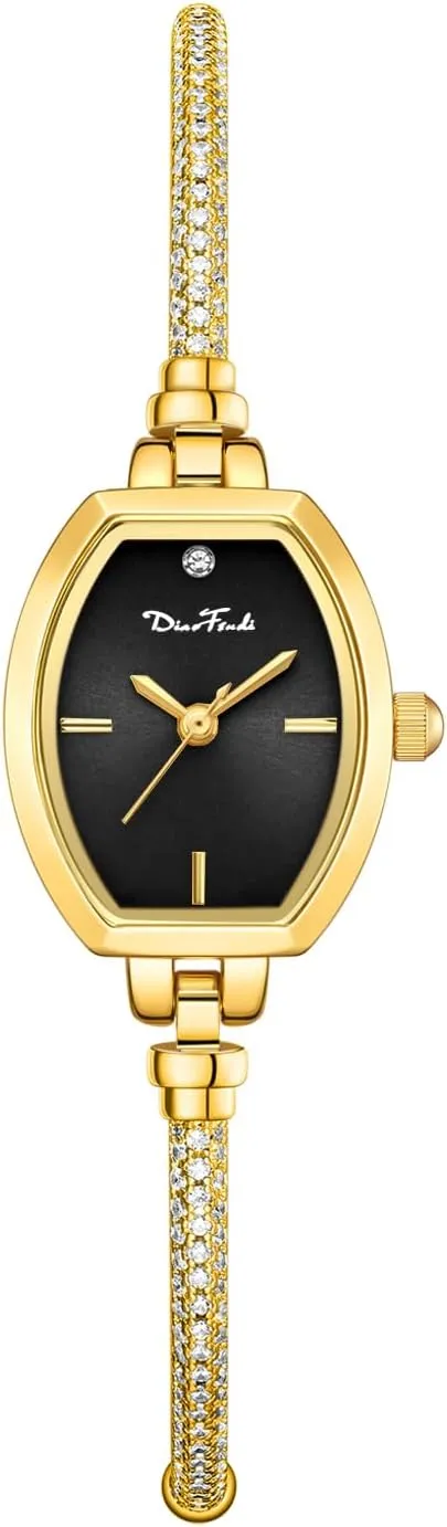 Analog Watch Waterproof Petite Bracelet Watch for Women, Gifts for Girlfriend Diamond staple cannonball Dress 