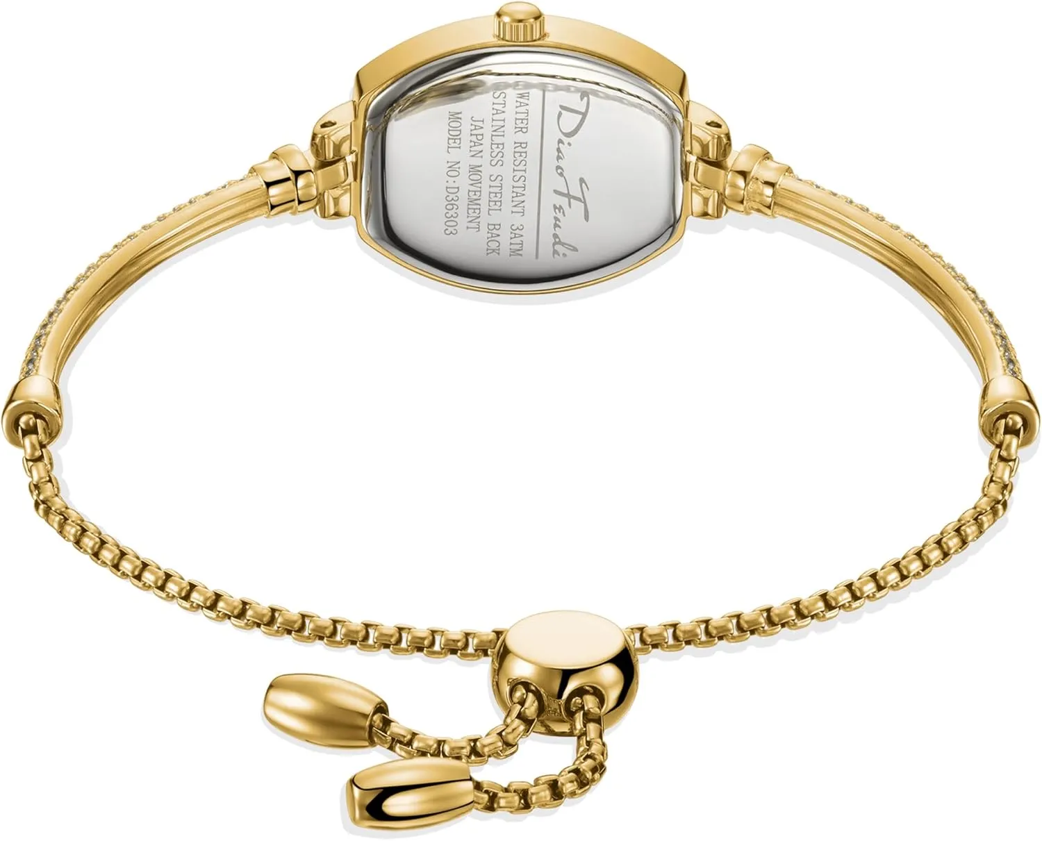 Analog Watch Waterproof Petite Bracelet Watch for Women, Gifts for Girlfriend Diamond staple cannonball Dress 