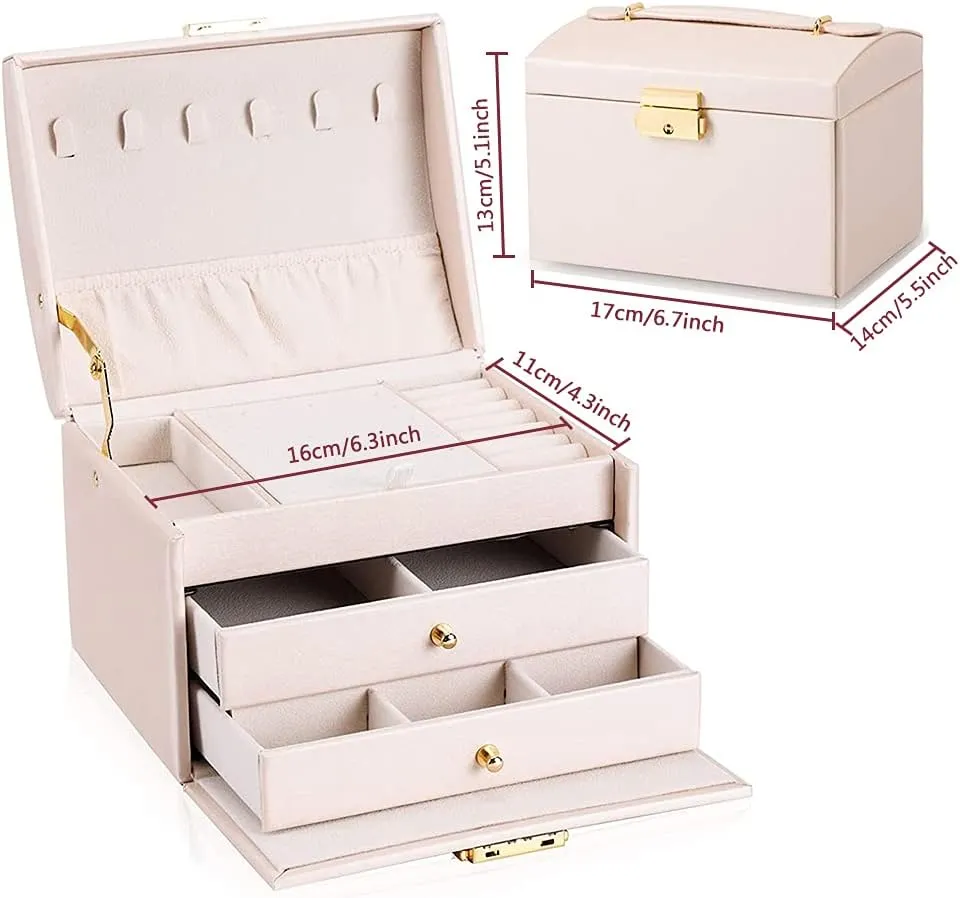 and Display (White) Portable Jewelry Box with Lock, 3 Layer Jewelry Organizer Case for Women Girls, Suitable for Earrings, Bracelets, Rings, Watches and lifestyle succinctly dogwood conspiracy totemism Accessories Storage 
