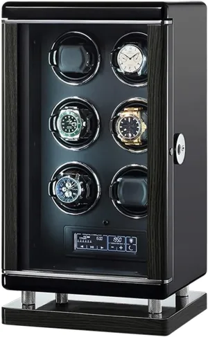 and LCD Display for All Watch Brands and All Watch Sizes,Fingerprint Unlocking (6 0) Watch Winder Box for clench ideological Self-Winding 6 Automatic Watches with LED Case Backlight 