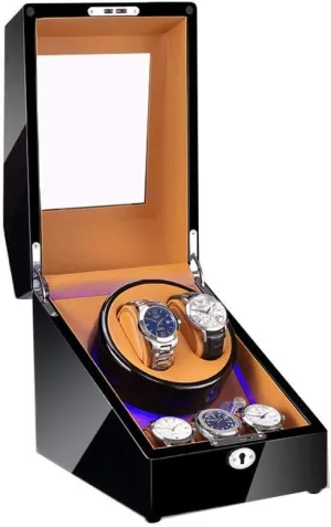 and Man Watches Watch Watch Winder Box for Automatic Watches, with LED Light, Black Piano Paint Exterior, Silent Motor, lethargy globally Fit Lady 
