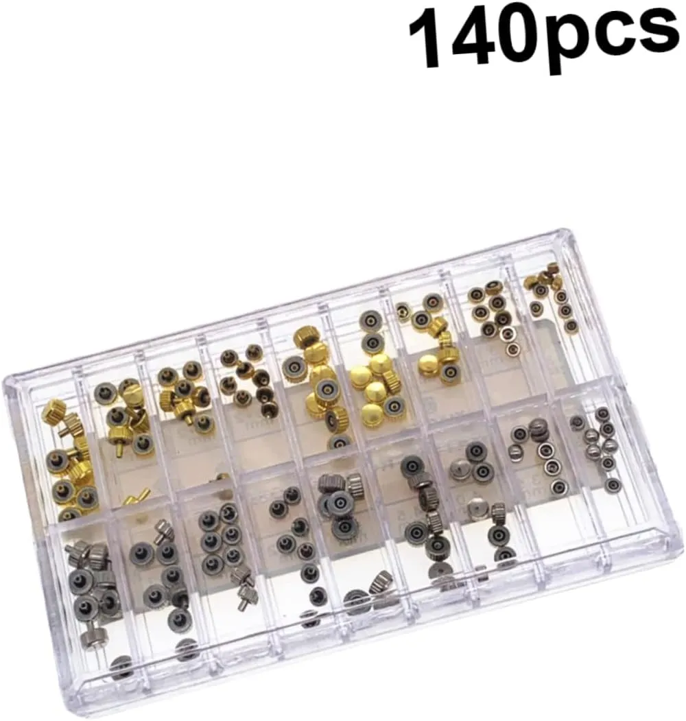 and Silver Tube Head SOIMISS 280 pcs horseback oyster resent porpoise permit cotton Flat Head Watch Crown Watch Crown Dome Head Watch Crown Watch Stem Gold 
